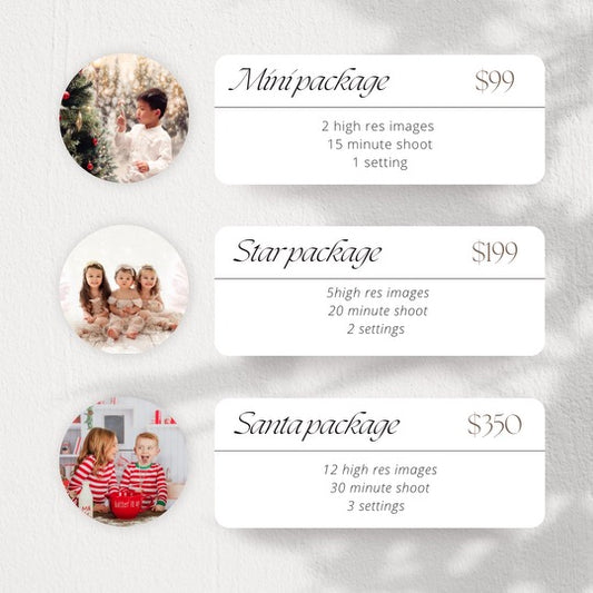 CHRISTMAS PHOTO PACKAGES