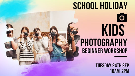 TUESDAY 24TH SEPT 10AM TO 2:00PM KIDS SCHOOL HOLIDAY BEGINNERS PHOTOGRAPHY WORKSHOP