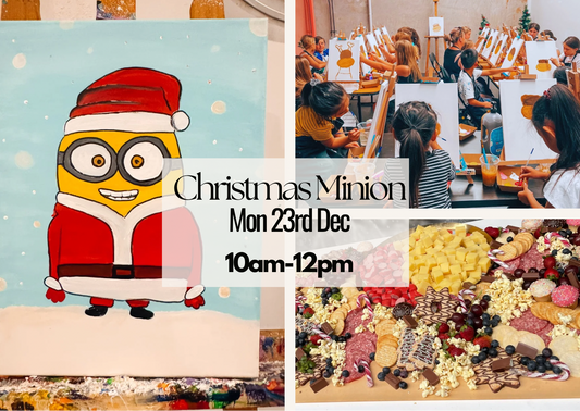 MONDAY 23RD DECEMBER 10AM to 12PM - PAINT N SNACK KIDS CLASS MINION SANTA