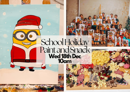 WEDNESDAY 18TH DECEMBER 10AM to 12PM - PAINT N SNACK KIDS CLASS MINION SANTA