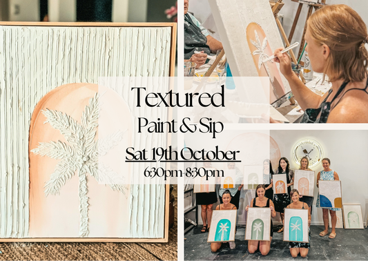 SATURDAY 19TH OCTOBER 6:30PM TO 8:30PM ADULT TEXTURED PALM CLASS