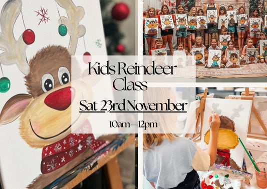 SATURDAY 23RD NOVEMBER 10AM to 12PM - PAINT N SNACK  KIDS CLASS CHRISTMAS REINDEER